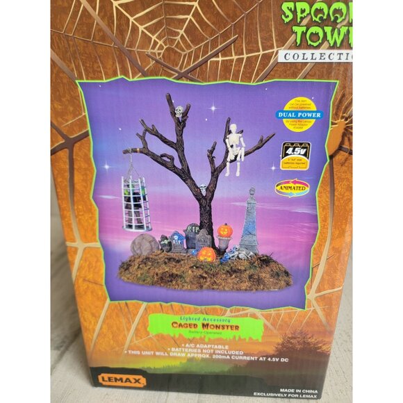 Lemax caged monster animated spooky town Village accessories Halloween - Picture 3 of 4